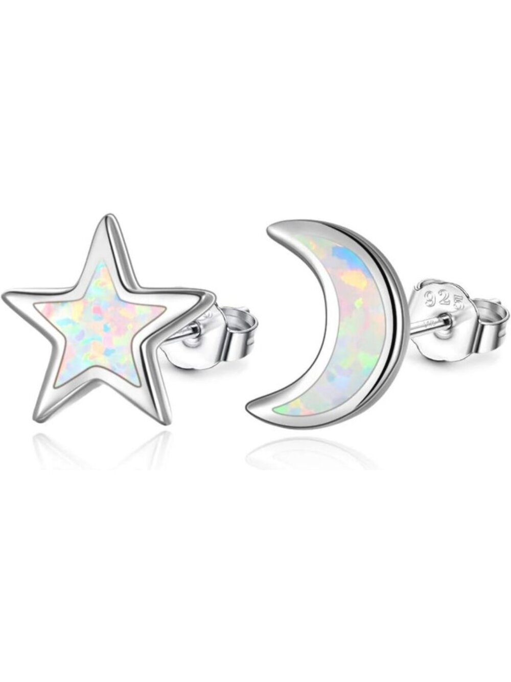 Sterling Silver Celestial Animal Opal Stud Earrings for Women - Unique Gift Idea